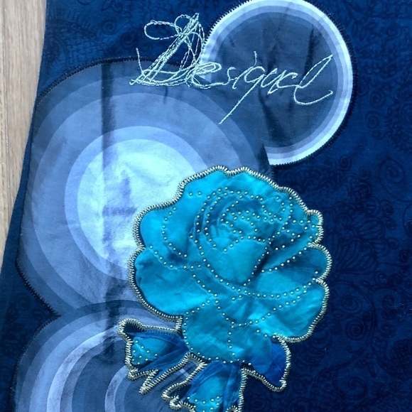 DESIGUAL BLUE FLORAL PRINT  MULTICOLOURED TUNIC - XS - Picture 6 of 16